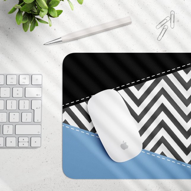 Grått Zigzag, Grått Chevron, Zigzag Mönster, Blue Musmatta (Skapare uppladdad)