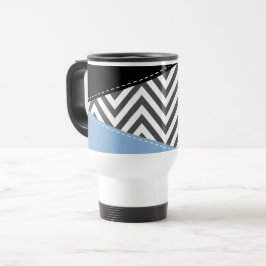 Grått Zigzag, Grått Chevron, Zigzag Mönster, Blue Resemugg