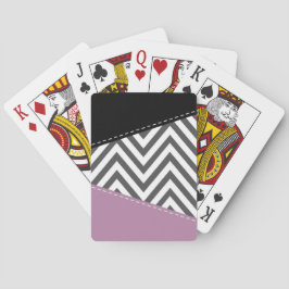 Grått Zigzag, Grått Chevron, Zigzag Mönster, Lila Casinokort