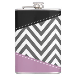 Grått Zigzag, Grått Chevron, Zigzag Mönster, Lila Fickplunta