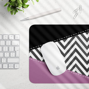 Grått Zigzag, Grått Chevron, Zigzag Mönster, Lila Musmatta