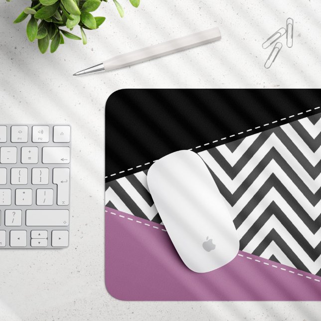 Grått Zigzag, Grått Chevron, Zigzag Mönster, Lila Musmatta (Skapare uppladdad)