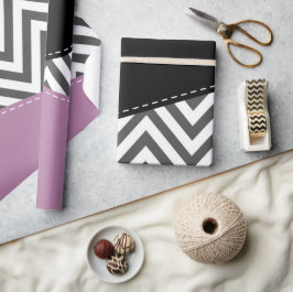 Grått Zigzag, Grått Chevron, Zigzag Mönster, Lila Presentpapper