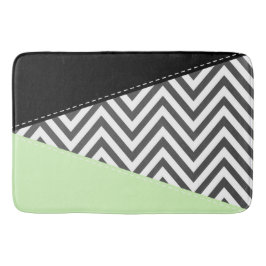 Grått Zigzag, Grått Chevron, Zigzag Mönster, Mint Badrumsmatta