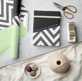 Grått Zigzag, Grått Chevron, Zigzag Mönster, Mint Presentpapper