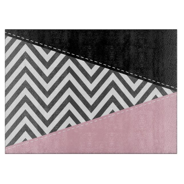 Grått Zigzag, Grått Chevron, Zigzag Mönster, Rosa (Framsidan)