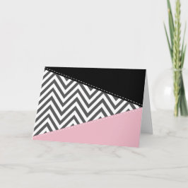 Grått Zigzag, Grått Chevron, Zigzag Mönster, Rosa Kort