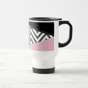Grått Zigzag, Grått Chevron, Zigzag Mönster, Rosa Resemugg