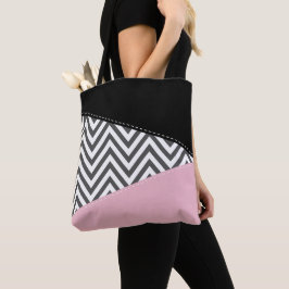 Grått Zigzag, Grått Chevron, Zigzag Mönster, Rosa Tygkasse