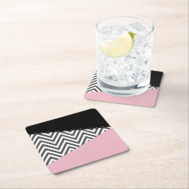 Grått Zigzag, Grått Chevron, Zigzag Mönster, Rosa Underlägg Papper Kvadrat