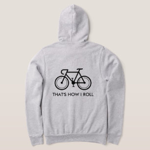 Grått zippriserad hoodie med lustiga cykelcitat t shirt