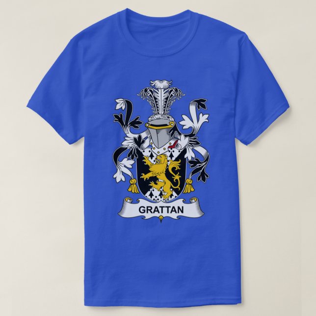 Grattan Jackar Arm Family Crest T Shirt (Design framsida)
