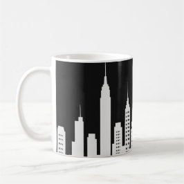 Gratte ciel blanc fond noir kaffemugg