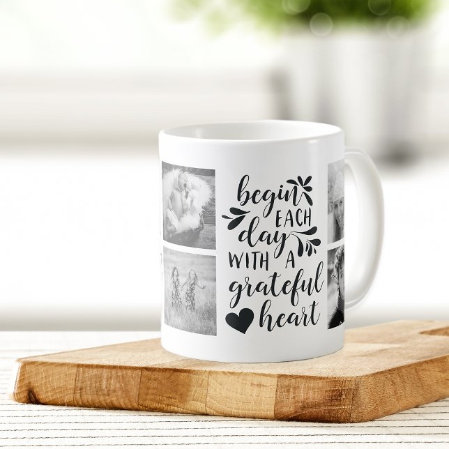 Gratthy Heart Black and White Photo Mugg (Skapare uppladdad)