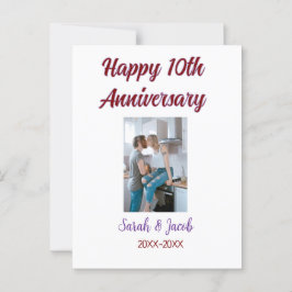 Grattis 10-årsjubileum foto bröllop par namn d vykort