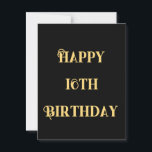 Grattis 16-årsdag Guld Gul Sexton Anpassad Ålder Vykort<br><div class="desc">Uppbyggd med en gyllengul textmall för meddelandet "Grattis på sextonårsdagen" som du kan redigera för att anpassa och även anpassa bakgrundsfärgen!</div>