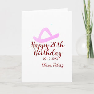 Grattis 20-årsdag rosa cowboytjej namn datum sim kort