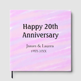 Grattis 20-årsjubileum rosa lila pastell namn boll gästböcker