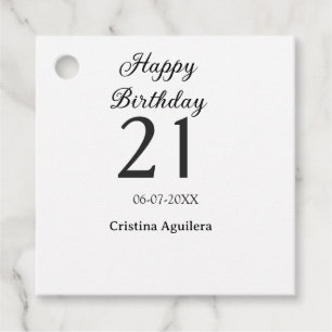 Grattis 21-årsdag fet bokstav enkel namn minima gåvor etiketter