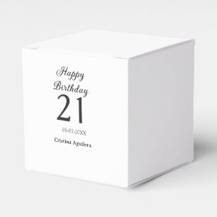 Grattis 21-årsdag fet bokstav enkel namn minima presentaskar