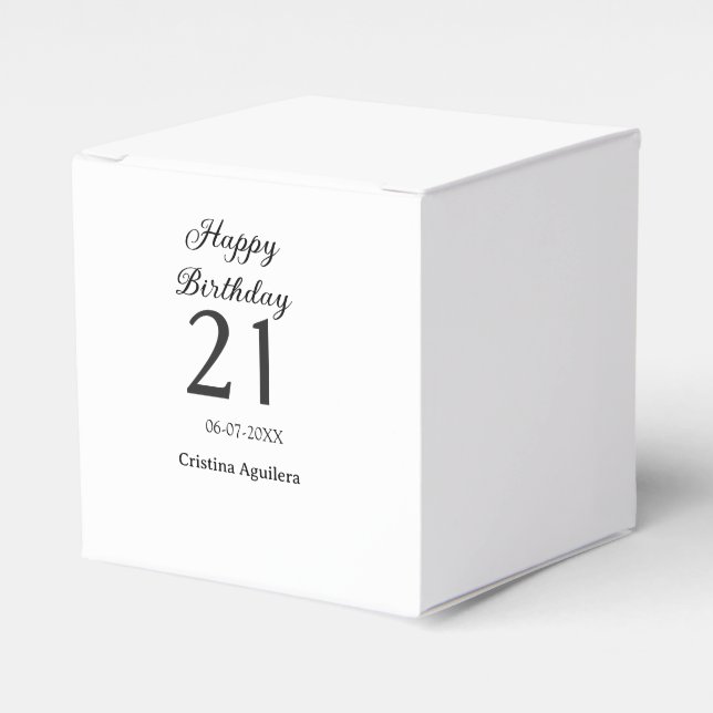 Grattis 21-årsdag fet bokstav enkel namn minima presentaskar (Framsidan Sidan)