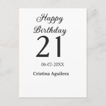 Grattis 21-årsdag fet stil enkel namn minima