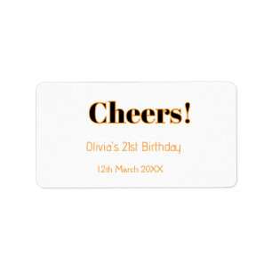 Grattis 21-årsdag skriv namn datum enkel minimal adressetikett
