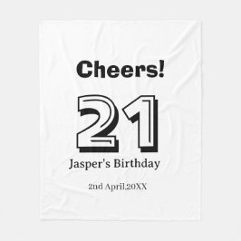 Grattis 21 födelsedag fet stil namn pojke man pres fleecefilt