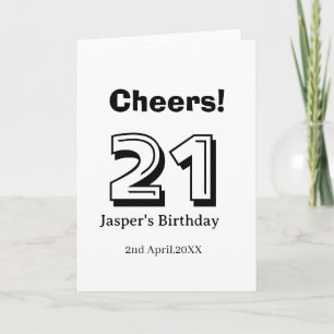 Grattis 21 födelsedag fet stil namn pojke man pres kort