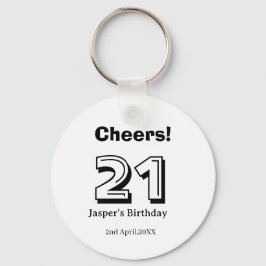 Grattis 21 födelsedag fet stil namn pojke man pres nyckelring