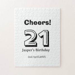 Grattis 21 födelsedag fet stil namn pojke man pres pussel