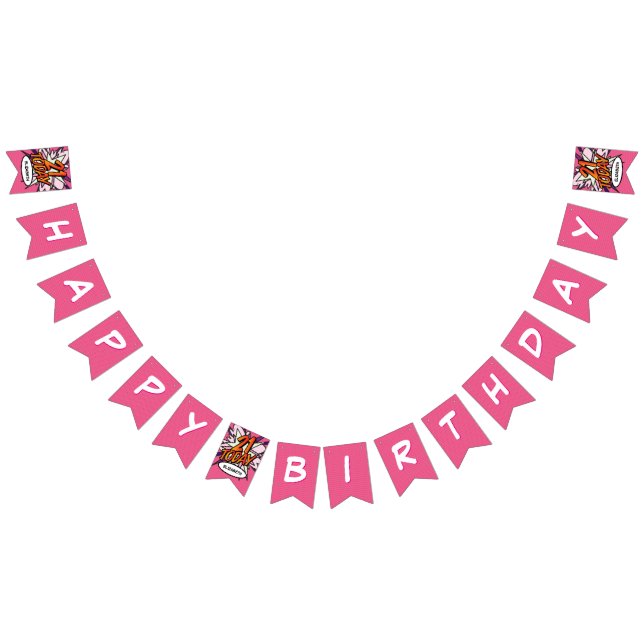 GRATTIS 21 FÖDELSEDAG Serietidning Popkonst Rosa Vimplar (Alla)