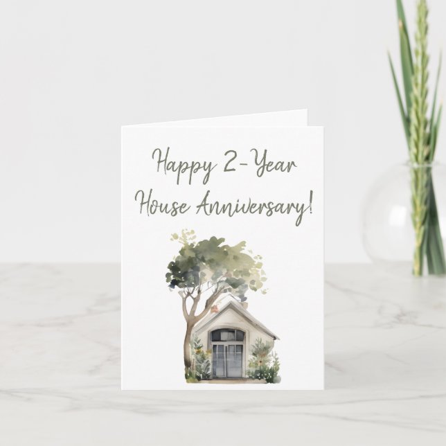 Grattis 2-årsjubileum för huset tack kort (Framsida)