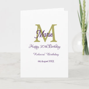 Grattis 30-årsdag goldenadd namn monogram modern kort