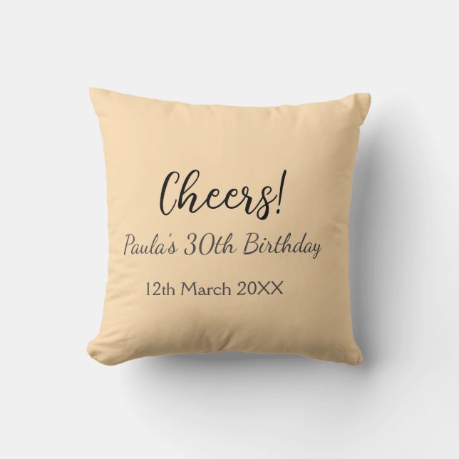 Grattis 30-årsdag namn datum enkel minimal  kudde (Framsida)