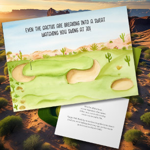 Grattis 30-årsdag Öken Golfbana Akvarell Kort