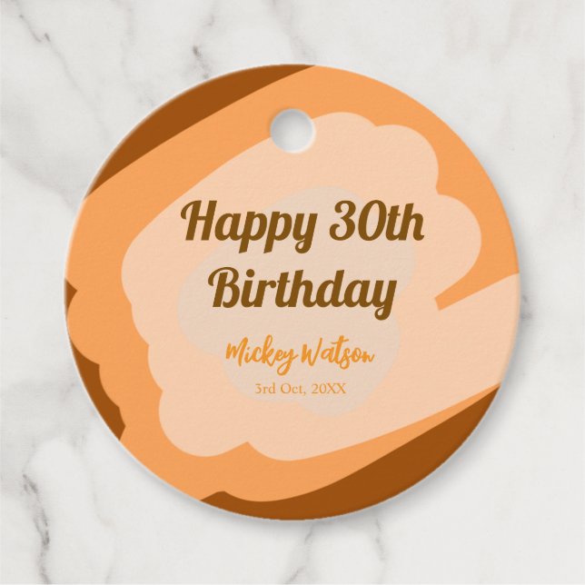 Grattis 30-årsdag rustik trä Halloween höst f Gåvor Etiketter (Framsida)