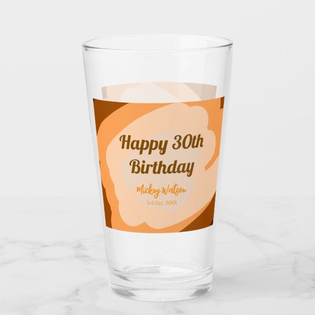 Grattis 30-årsdag rustik trä Halloween höst f Glaskopp (Framsida)