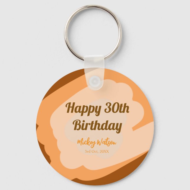 Grattis 30-årsdag rustik trä Halloween höst f Nyckelring (Framsida)