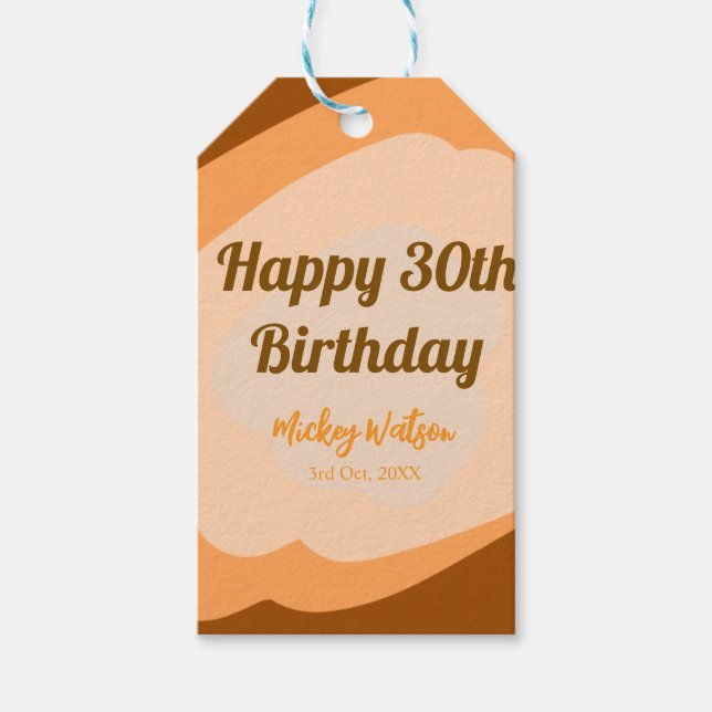 Grattis 30-årsdag rustik trä Halloween höst f Presentetikett (Framsidan)