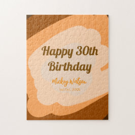 Grattis 30-årsdag rustik trä Halloween höst f Pussel