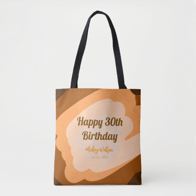 Grattis 30-årsdag rustik trä Halloween höst f Tygkasse (Framsida)