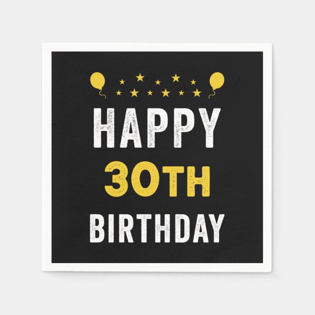 Grattis 30-årsdag Tricenarian-festfirande Pappersservett (Framsidan)