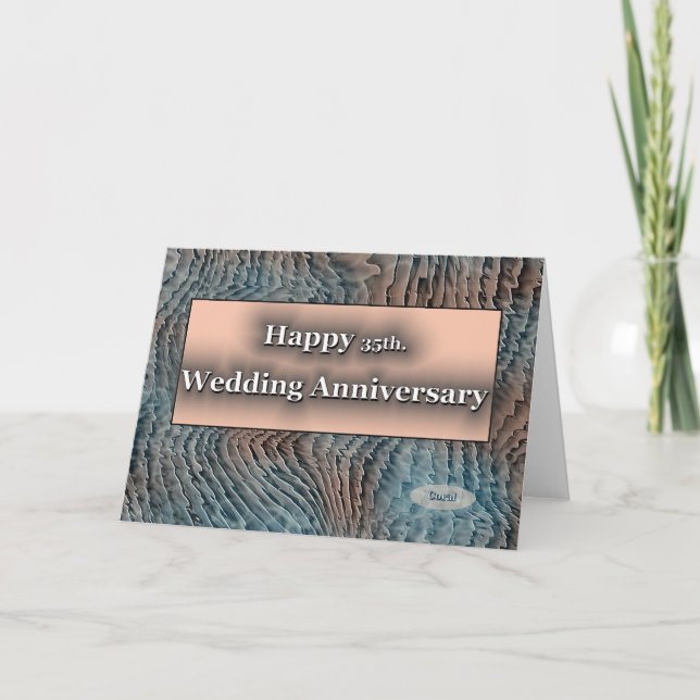 Grattis 35-årsdag. Korall bröllopsdag jubileum Kort (Framsida)