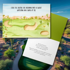 Grattis 35-årsdag Öken Golfbana Akvarell Kort