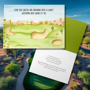 Grattis 35-årsdag Öken Golfbana Akvarell Kort
