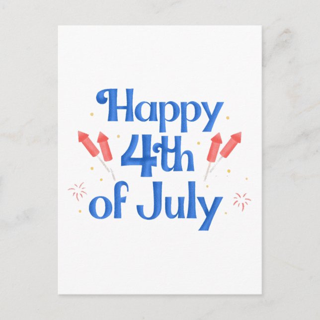grattis 4 juli vykort (Framsida)