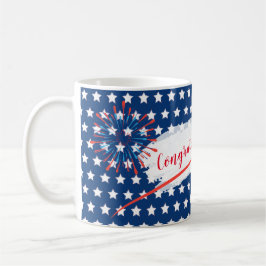 Grattis 4th av den Juli amerikanUSA flaggan Kaffemugg