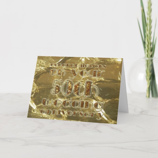 Grattis 50-årsjubileum för bröllop Guld Kort (Framsida)