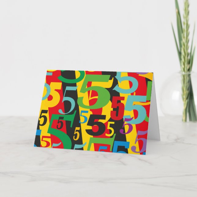 Grattis 5-årsjubileum, 55-årsdag, #5 Mönster Kort (Framsida)